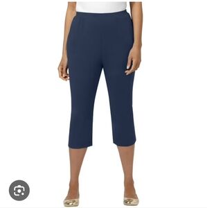 Catherines 4X Black Label Cropped Teal Pull on Stretch Leggings Pants